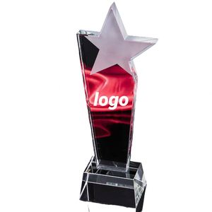 Trofeo de Cristal Personalizado con Logotipo Promocional, Medalla de Metal, Regalo Artesanal de Cristal para Profesor Excelente - Product Image 1