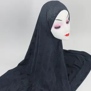 Moda nuovo Design 11 colori Hijab maglia Jacquard Jersey sciarpa di cotone per le donne dei paesi bassi