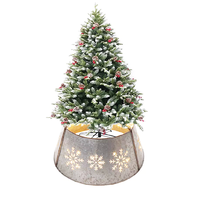 Creux motif flocon de neige métal galvanisé artificiel arbre de noël collier seau jupe festival cadeau décoration de la maison
