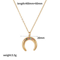 Collier Planète Design Créatif Collier Pendentif Croissant de Lune Exquis Style Ins Bijoux Polyvalents pour Femmes Plaque d'Or 18k