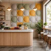 Panneau mural acoustique en feutre PET 3D écologique, insonorisant et décoratif, pour projets muraux d'hôtels, bureaux et restaurants