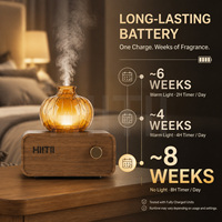 Diffuseur d'arômes artistique et silencieux à LED pour hôtel, alimenté par piles, avec éclairage de citrouille d'Halloween, pour aromathérapie à air froid et pur.