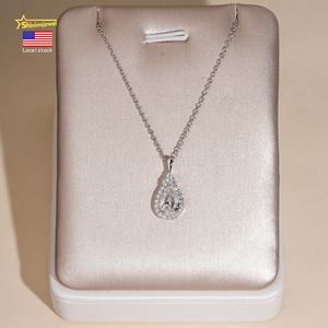 USA Warehouse 6*9mm Birnen schliff Frauen Halskette 2cts Schnelle Lieferung Pass Diamond <span class=keywords><strong>Tester</strong></span> 925 Moissan ite - Product Image 1
