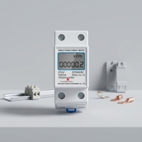 HUZI DDS6682 2P Din Rail Energy Meter Perlindungan Segel Timbal Layar LCD Casing Tahan Api Dukungan Kustomisasi
