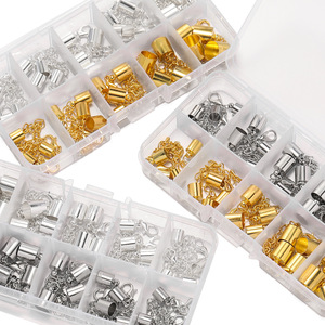Accesorios de joyería DIY: Tapones con cadena de 6-10 mm chapados en oro y plata para la fabricación de collares y pulseras, set de manualidades. - Product Image 2
