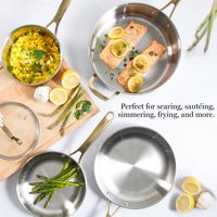 Ensemble de casseroles et poêles en acier inoxydable à 3 couches pour restaurant, 10 pièces, compatible induction, non toxique, pour cuisine