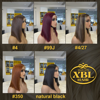 XBL US Local Stock #350 Gingembre Orange 5x5 HD Lace Front Bob Perruque Top sans colle Cheveux humains bruts 10 "Pré-plumé pour les femmes noires