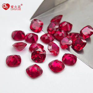 Großhandels preis Labor erstellt <span class=keywords><strong>Ruby</strong></span> Cushion Cut 5 # <span class=keywords><strong>Ruby</strong></span> Sapphire Gems Natural Cut Loose Synthetic <span class=keywords><strong>Ruby</strong></span> Corundum Gem stone - Product Image 1