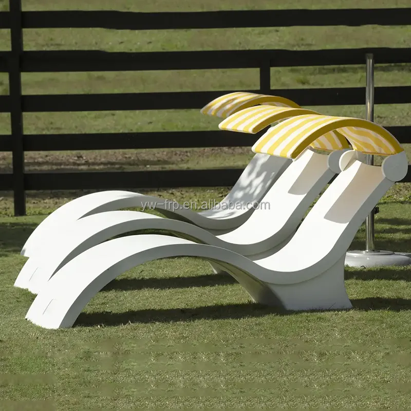 Plage extérieure chaise longue piscine rebord chaise longue profonde bain de soleil en fibre de verre soleil meubles modernes