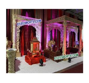 Mandap de Boda Hecho a Mano, Mandap de Fibra Blanca, Nuevo Mandap de Fibra para Bodas, Australia, California - Product Image 1