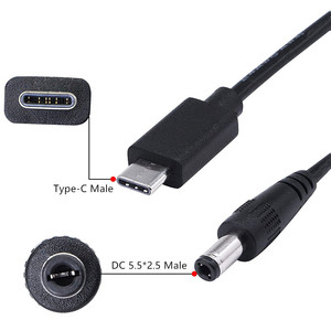 Cable adaptador tipo C a CC de 5,5x2,5 mm macho de 65 W para fuente de alimentación de portátil - Product Image 1