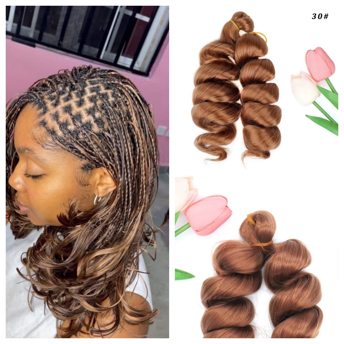 KAMA Salon Quality Loose Wave Short Spiral Braid Goddess Braids Synthetic Hair Black Woman 12inch China Curl Braiding Heat