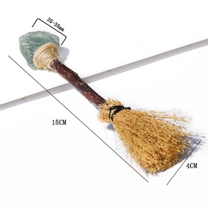 Artigianato in Cristallo Naturale all'Ingrosso, Pietra Grezza, Quarzo, Ametista, Fluorite, Decorazione <span class=keywords><strong>Scopa</strong></span> della <span class=keywords><strong>Strega</strong></span> per il Festival di Halloween - Product Image 5