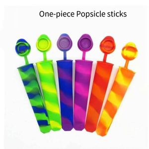 Palitos de Silicona Multicolores de Grado Alimenticio con Tapa Libre de BPA, Herramientas Reutilizables para Helados para Congelador y Uso Doméstico - Product Image 1