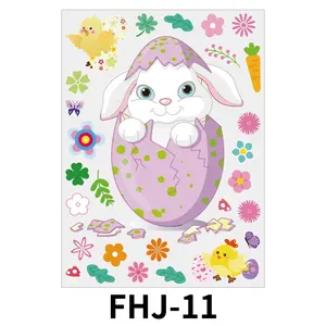 Frohe Ostern Dekorationen für Home Bunny Bunte Kaninchen Eier Wanda uf kleber Elektro statische Fenster Poster Ostern Home Decor