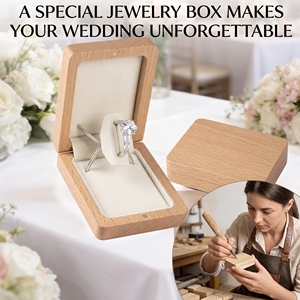 Modern Wooden <b>Ring</b> Display Case for <b>Rings</b> Jewelry <b>Box</b> <b>Ring</b> <b>Box</b> Wood Jewellery <b>Box</b> with Customized Logo - Product Image 6