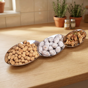 Modern Metal Three Section Serving <b>Platter</b> Decorative Snack Tray Dry Fruit Candy Appetizer Serving Dish with Compartments - Product Image 3