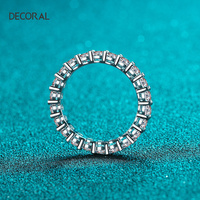 Anillo de Compromiso de Plata de Ley S925 con Moissanita Vvs1 de 2.2 Quilates, Joyería Fina Personalizada para Boda