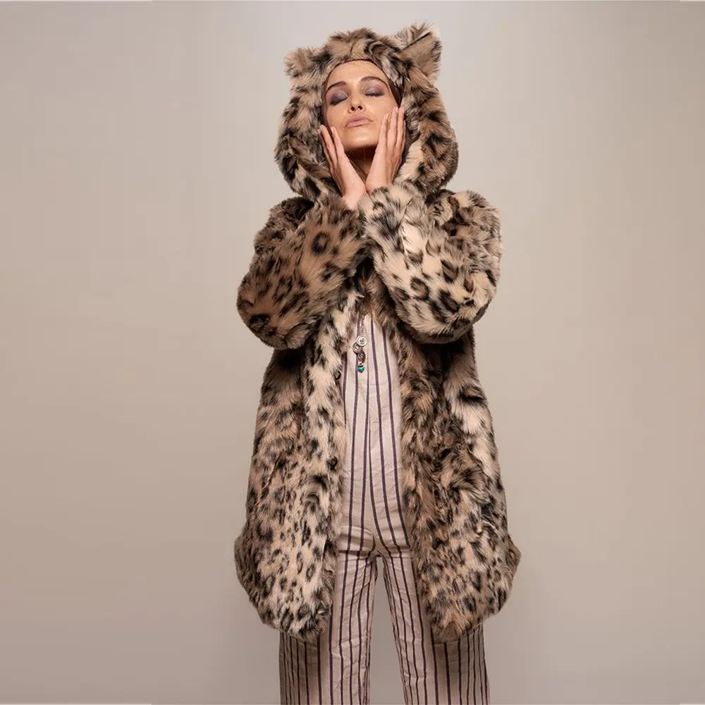 Winter Lovely Cat Ear Hooded Fur Jacket Coat Warm Long Sleeve Faux Fur Jacket Overcoat Woman coats 2019/2020