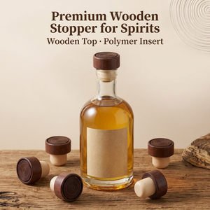 Vietnam WeWood Tree Ring Wood Top Polymer Stopper Whisky Vodka Spirits Liquor Bottle Closure Custom Wine Cap - Product Image 1