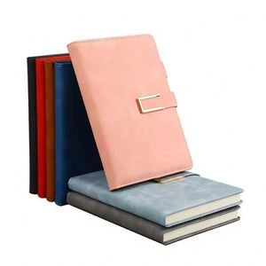 Libreta de Negocios Personalizada con Logotipo, de Cuero PU, A5, con Hojas Sueltas, Hebilla en Forma de U, Ranura para Tarjetas y Bolígrafo - Product Image 3