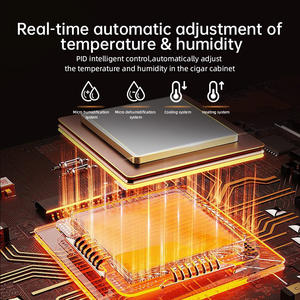 Armoire à cigares électrique en acier inoxydable avec contrôle Wi-Fi, réfrigérateur à compresseur de marque, température et humidité constantes, capacité de 98 L - Product Image 4