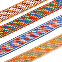 Sangle Jacquard 5cm en Polyester à Blocs de Couleurs, Sangle à Double Flèche pour Sac à Dos, Sangle pour Instrument de Musique, Ceinture de Mode