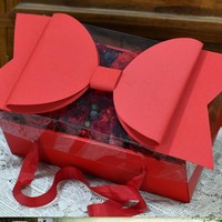 Boîte à fleurs en gros recyclable avec nœud, en carton laminé mat, boîte cadeau transparente pour fruits, pour mariage, Saint-Valentin, gâteau