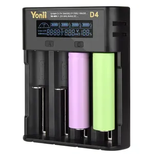 เครื่องชาร์จอัจฉริยะ18650 26650แบตเตอรี่21700แอลซีดีหน้าจอแสดงผล USB <span class=keywords><strong>4</strong></span>ช่องชาร์จได้เร็ว AA AAA - Product Image 3