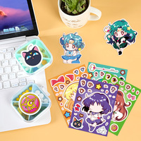Rompecabezas de 8 piezas de Sailor Moon de plástico para hacer caras, pegatinas, decoración para equipaje y escritorio, diversión para maternidad