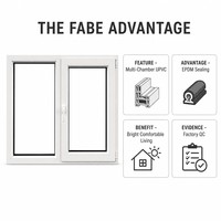 Ventanas de PVC de Color Personalizado para Casa, Ventana Abatible Multicámara, Aislamiento Térmico, Larga Vida Útil
