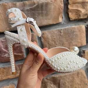 9.5 ס "מ מותאם אישית לוגו femme אופנה לבן עקבים עבור נשים - Product Image 4