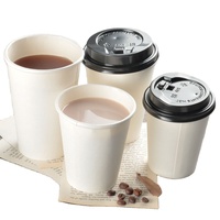 Gobelet en papier jetable à paroi simple, biodégradable, respectueux de l'environnement, de qualité alimentaire, pour café, thé, boissons, avec logo personnalisé