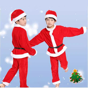 Girls Christmas Costume Velvet A-Line <b>Dress</b> With Hat For Performance Photography - Product Image 2