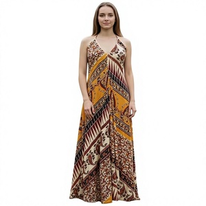 New Boho2025 Wholesale Rayon Embroidered Floral Sleeveless Straight Modern Floor-Length Elegant Intricate Washable Natural - Product Image 1