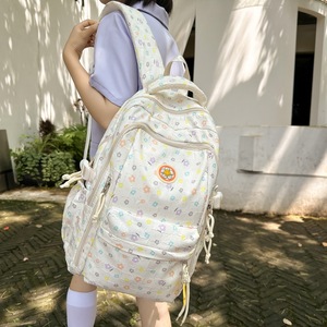 Student Backpack For Girls 15 Inches Flowers Pattern Large Capacity School Education - Product Image 1