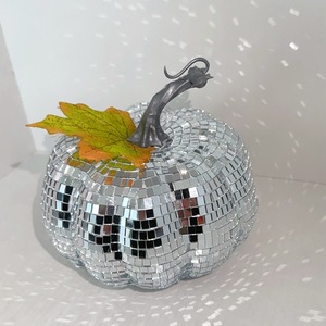 Glitter zucca palla da <span class=keywords><strong>discoteca</strong></span> luce palla da <span class=keywords><strong>discoteca</strong></span> argento per decorazione creativa 3 dimensioni in schiuma decorazione specchio palla - Product Image 4