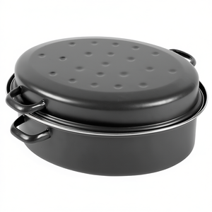 หม้ออบรูปไข่สำหรับย่างห่าน ขนาด 4.5 ลิตร 34 ซม. เคลือบสีดำด้าน - Product Image 2