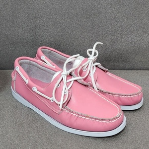 Chaussures de navigation compensées en cuir de vachette <span class=keywords><strong>rose</strong></span>, faites à la main, antidérapantes, style assorti <span class=keywords><strong>homme</strong></span> et femme, décontractées et respirantes pour l'été - Product Image 1