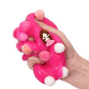 OEM High Quality pink Jelly Putty Non Sticky Slime Diy Making Slime Squish Toy with Pompon <b>Ball</b> Charms for Children - Product Image 2
