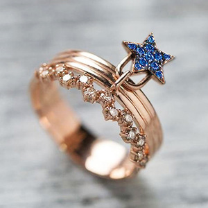 Anello a Stella per Donne, Stile Coreano alla Moda, Design con Stella Mobile, Anello Aperto Regolabile Minimalista per Uso Quotidiano, Gioiello Statement - Product Image 2