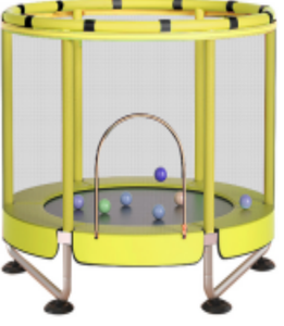 Petit <span class=keywords><strong>trampoline</strong></span> rond pour enfants de plus de 5 ans, 140x160cm, peut supporter <span class=keywords><strong>500</strong></span> livres. Fabriqué en tissu Oxford et en tubes d'acier épais. - Product Image 4