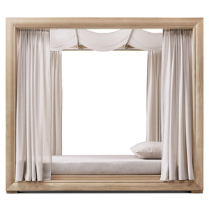 Khách sạn sang trọng Đồ Gỗ Ngoài Trời hồ bơi Cabana giường gỗ tếch phơi nắng ngoài trời đi văng với tán - Product Image 1