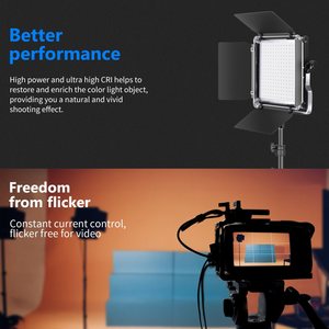 Kit d'éclairage vidéo et photo <span class=keywords><strong>Neewer</strong></span> <span class=keywords><strong>2</strong></span> ou 3 packs de 660 LED RGB avec contrôle par application, supports et sac, 660 LED SMD CRI95 - Product Image 3