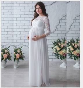 Vestidos de fotografía de gran tamaño <span class=keywords><strong>Ropa</strong></span> de maternidad de encaje Vestidos de novia embarazadas - Product Image 1