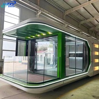 Maison Capsule Spatiale Préfabriquée Carrée de Luxe Respirante, Mini-Maison Modulaire Moderne, Garantie 1 An pour Appartement, Villa, Extérieur