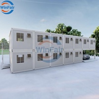 Maison conteneur préfabriquée pliable en Z à 2 étages WinFair Price Flat Pack 20 pieds en acier avec toilettes pour installation rapide