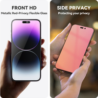 Nouveau produit de protection d'écran en verre flexible de confidentialité de couleur dorée pour iPhone 17 Air 16 Pro Film de confidentialité anti-déflagrant pour miroir