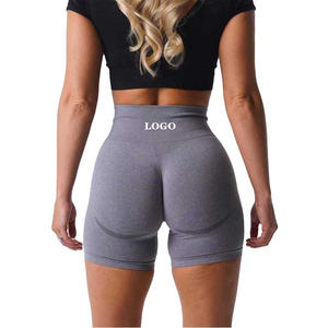 Shorts Deportivos de Cintura Alta para Mujer, Elásticos, Sin Costuras, Verano 2023, Ropa Deportiva Transpirable, AMPLIFY, Color Bordado - Product Image 2