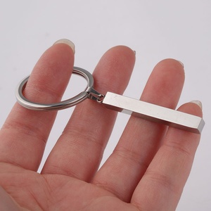 18K Gold PVD Plated Keychains Good Quality Blank bar Pendant Customized Cuboid Keychain Stainless Steel Pendant Jewelry - Product Image 5